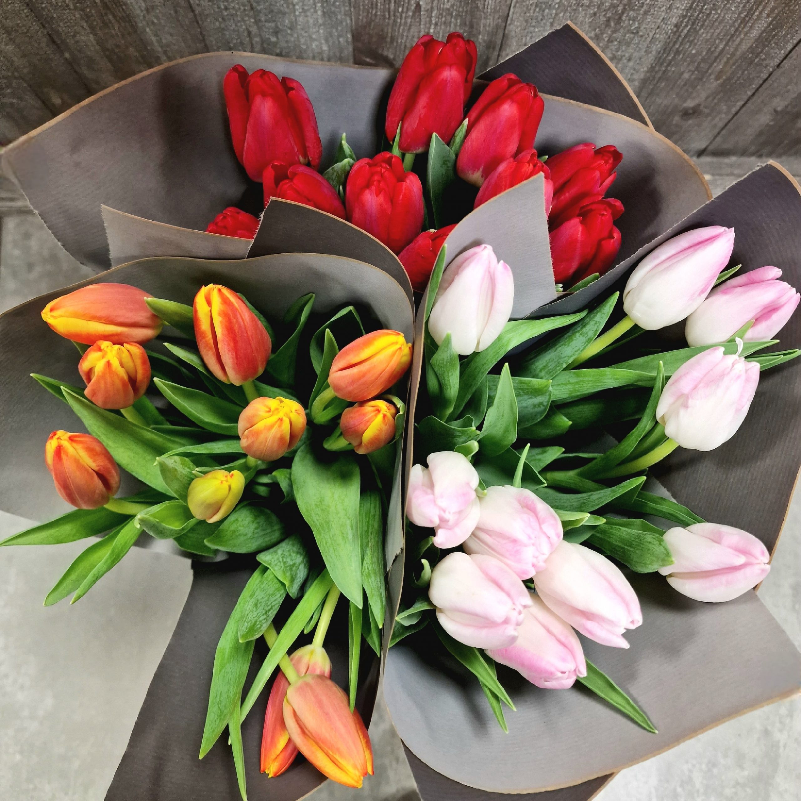 Bouquet de fleurs tulipes Fleuriste Sète Amazonie