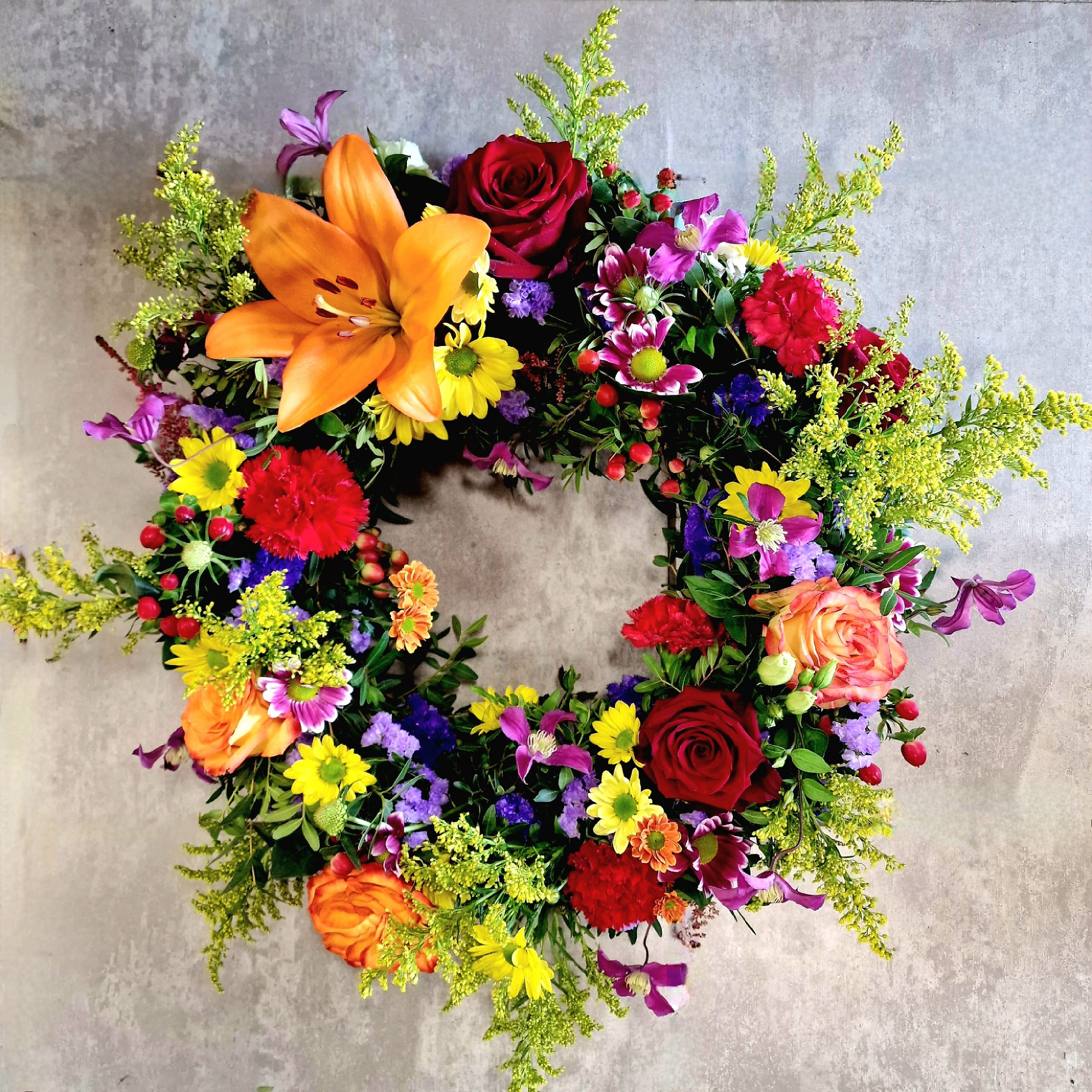 Couronne florale Deuil Fleuriste Sète Amazonie