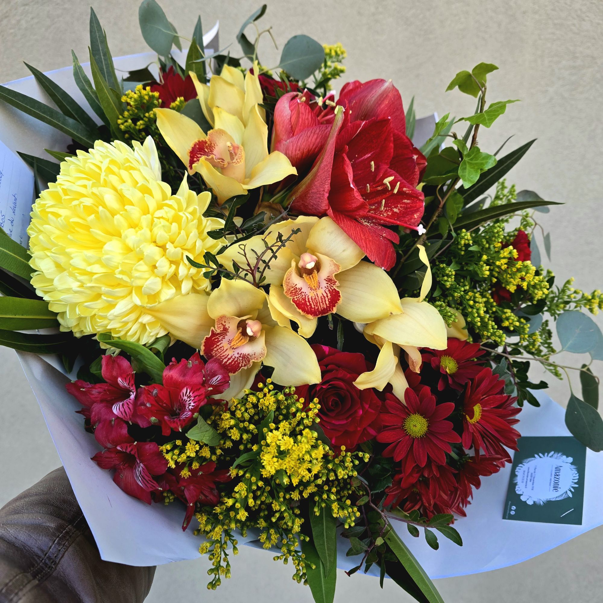 Bouquet orchidées Fleuriste Amazonie Sète