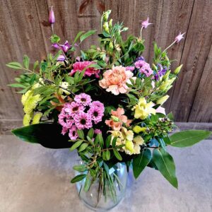 Bouquet champêtre tons roses