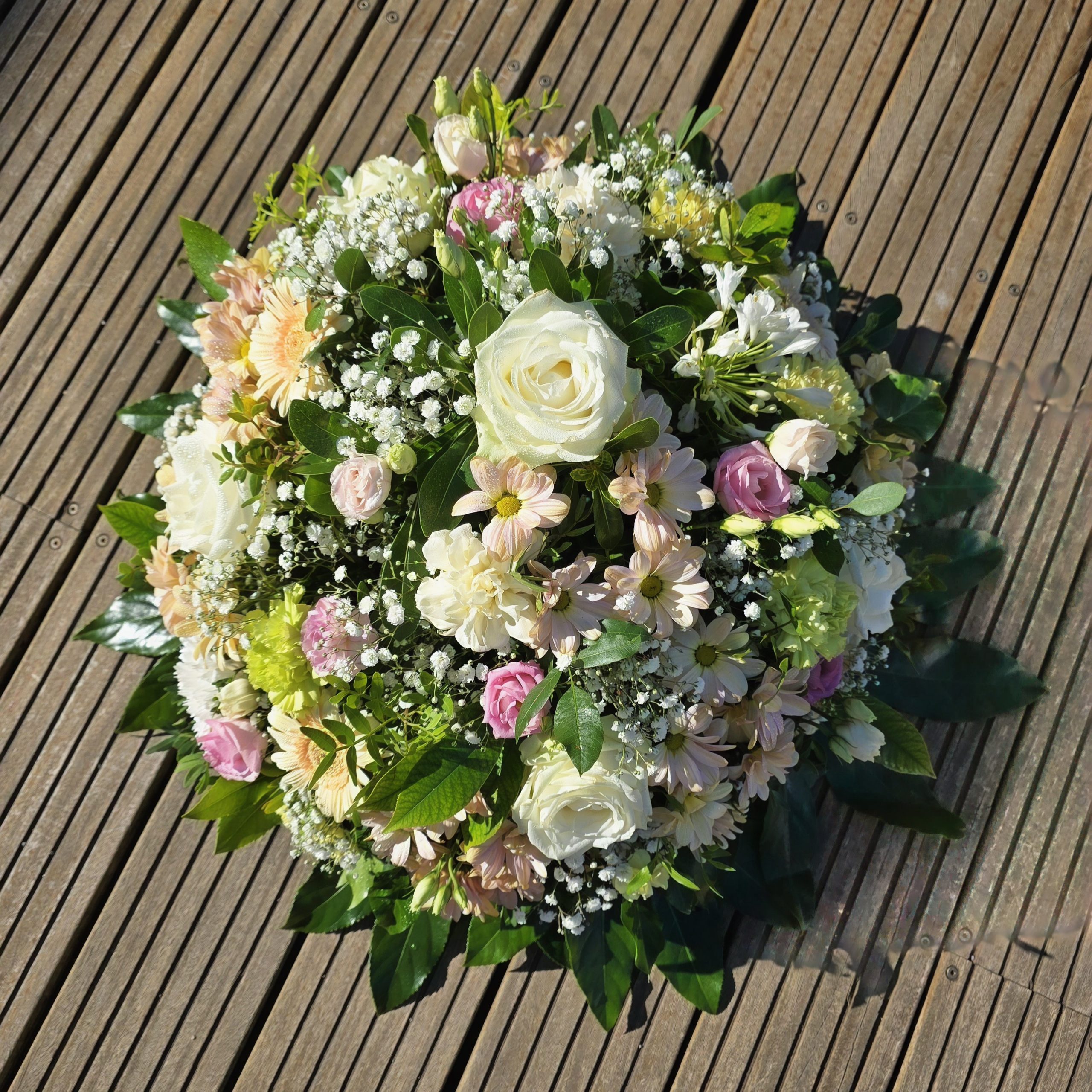 Coussin de deuil rose pastel